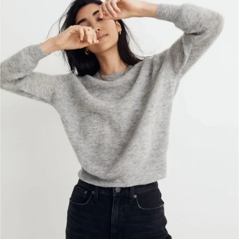 Madewell gray alpaca crewneck sweater